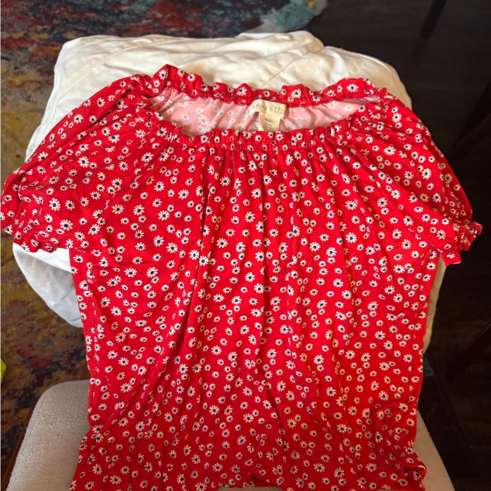 Red Floral Blouse